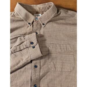 LL Bean Men's Button-up Shirt Traditional Fit XXXL Tall 100% Cotton Houndstooth